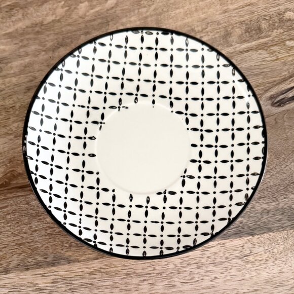 Black & White Pattern Tea Cup and Saucer Set - Picture 3 of 8